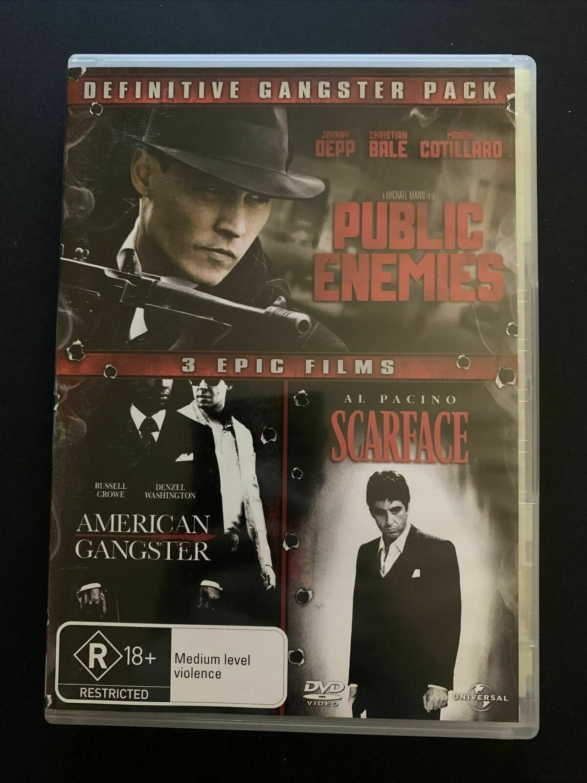 3x Gangster Film- Public Enemies / American Gangster / Scarface (DVD) Region 2,4