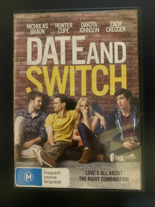 Date And Switch (DVD, 2014) Nicholas Braun, Hunter Cope, Dakota Johnson Region 4