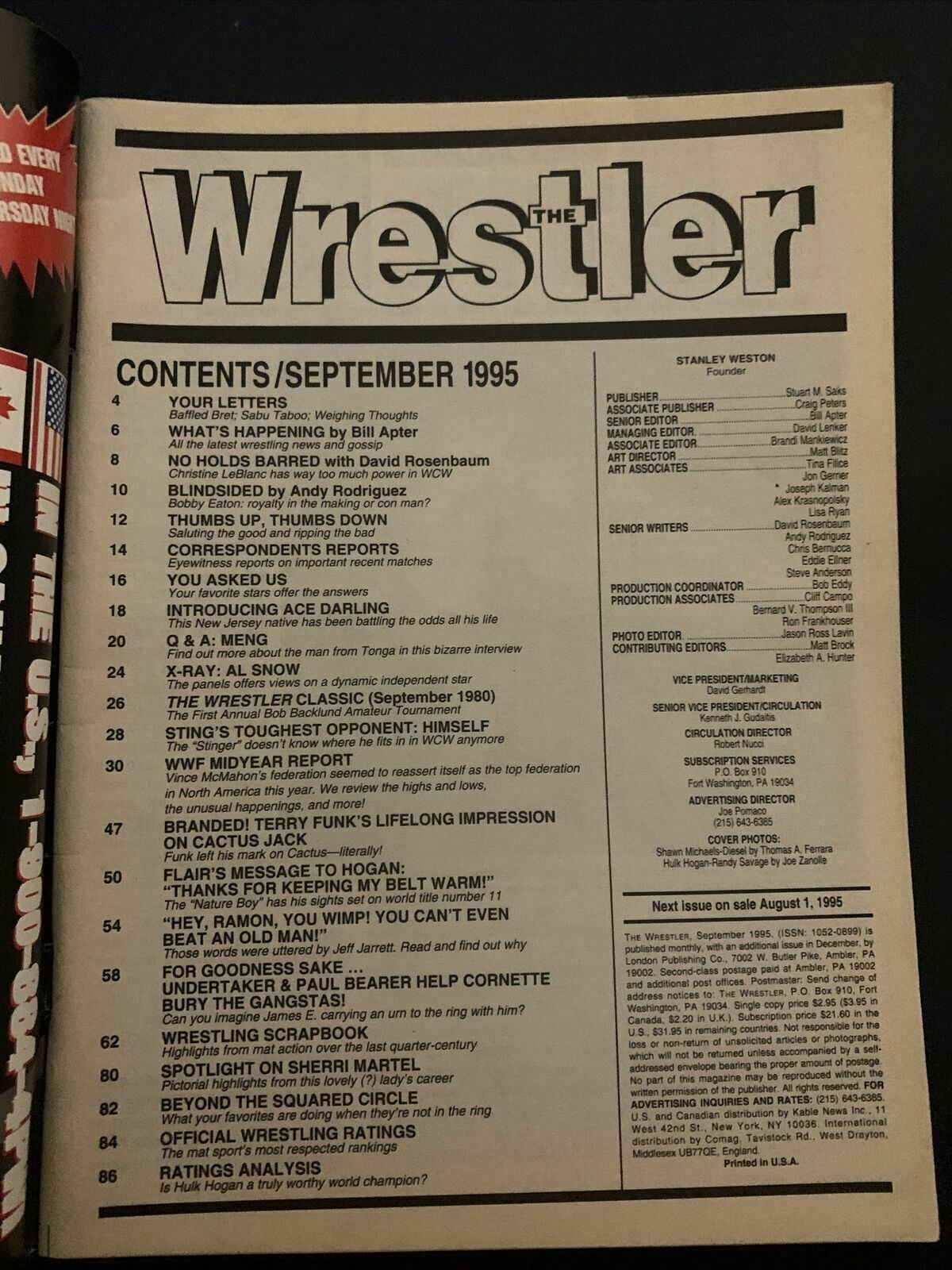 The Wrestler Magazine September 1995 - Undertaker, Diesel, Bret, Sid