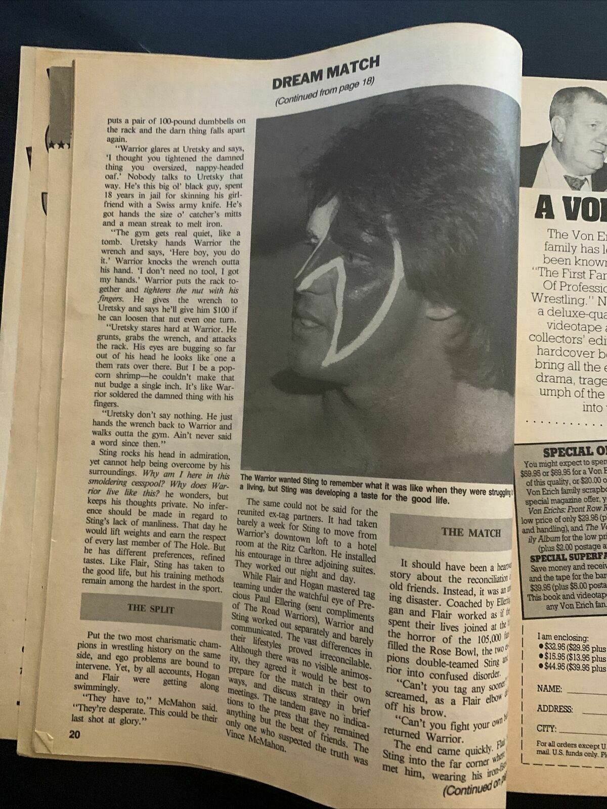 Wrestling Superstars Magazine Spring 1989 - Sting vs Ultimate Warrior