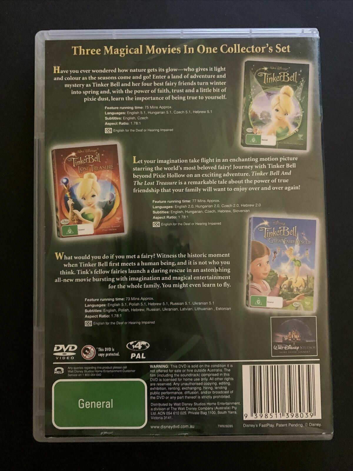 4x Disney TinkerBell Ultimate Movies DVD Collection