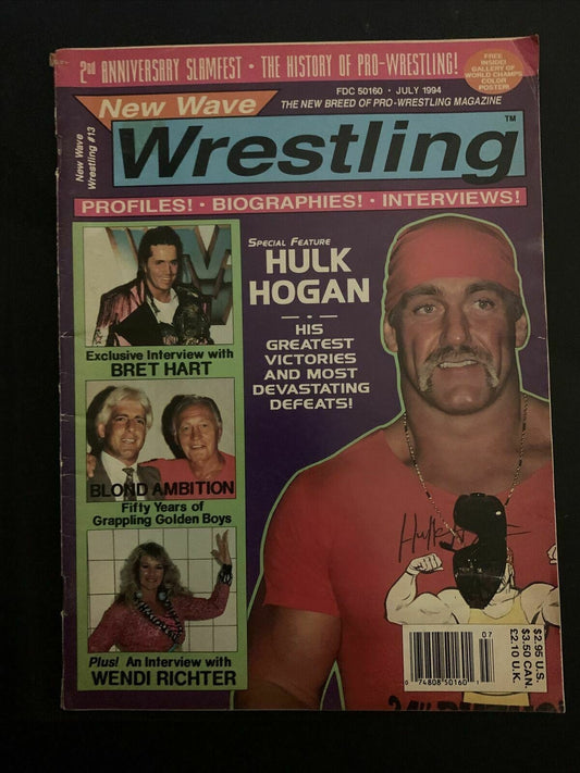New Wave Wrestling Magazine July 1994 - Hulk Hogan, Brett Hart, Wendi Ritcher