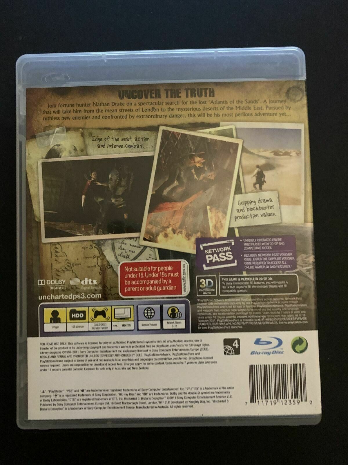 Uncharted 3: Drake's Deception - PS3 Playstation 3 Game