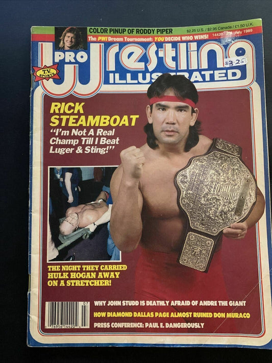 Pro Wrestling Illustrated Magazine July 1989 - Rick Steamboat, Hulk Hogan
