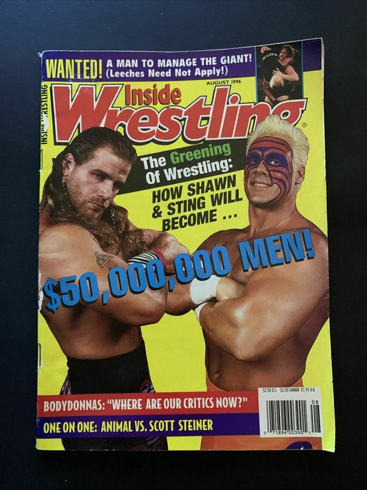 Inside Wrestling Magazine August 1996 - Bodydonnas, Shawn, Sting, Animal, Scott