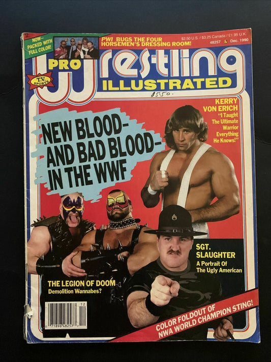Pro Wrestling Illustrated Magazine December 1990 - Sgt Slaughter, Legion Of Doom