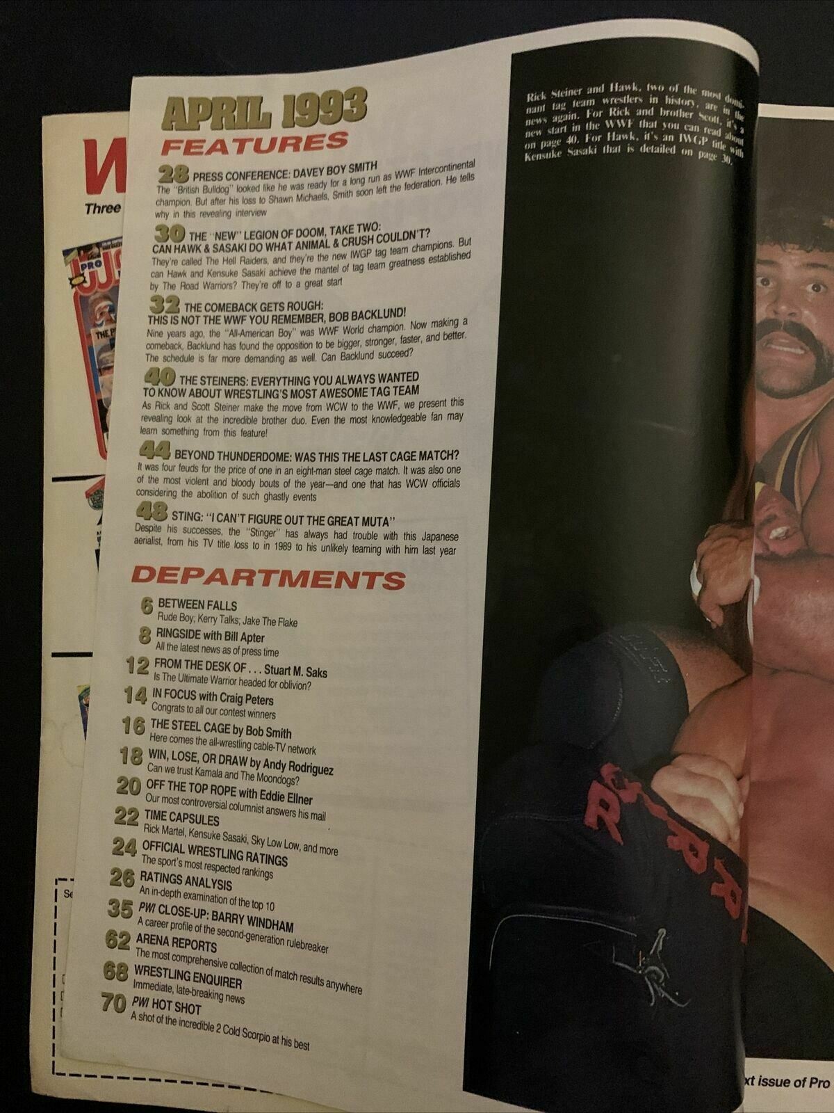 Pro Wrestling Illustrated Magazine April 1993 - The Steiners