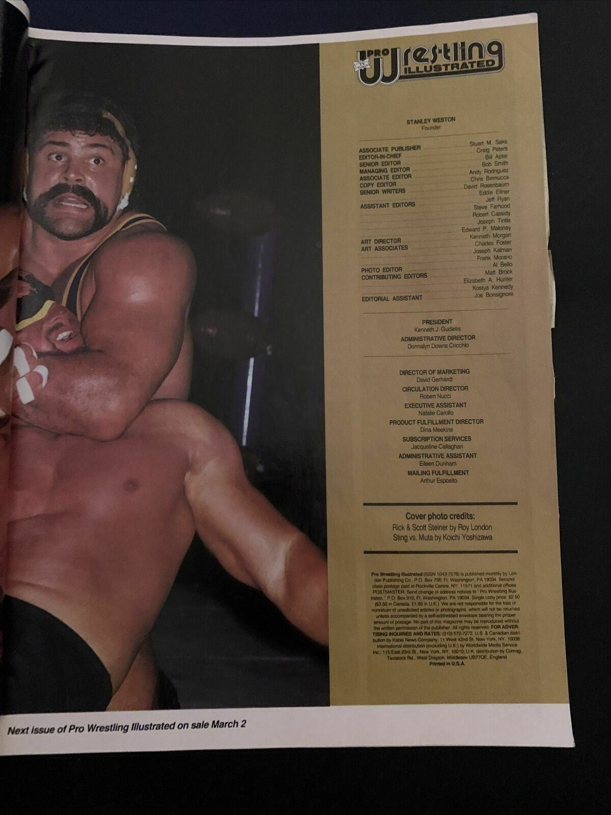 Pro Wrestling Illustrated Magazine April 1993 - The Steiners