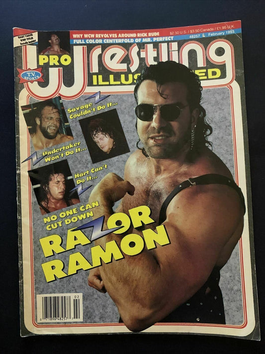 Pro Wrestling Illustrated Magazine February 1993 - Savage, Undertaker, Hart