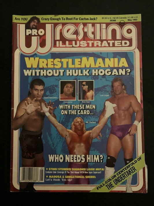 Pro Wrestling Illustrated Magazine May 1993- WrestleMania Gonzales, Perfect,Luge