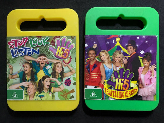 2x Hi-5 DVD - Stop, Look And Listen & Travelling Circus (DVD) Region 4