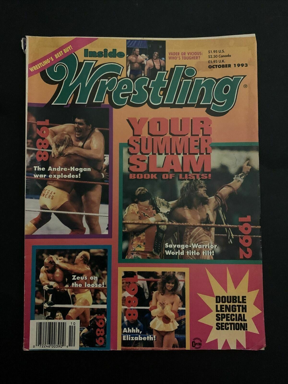 Inside Wrestling Magazine October 1993 - Andre Giant, Hogan, Zeus, Warrior