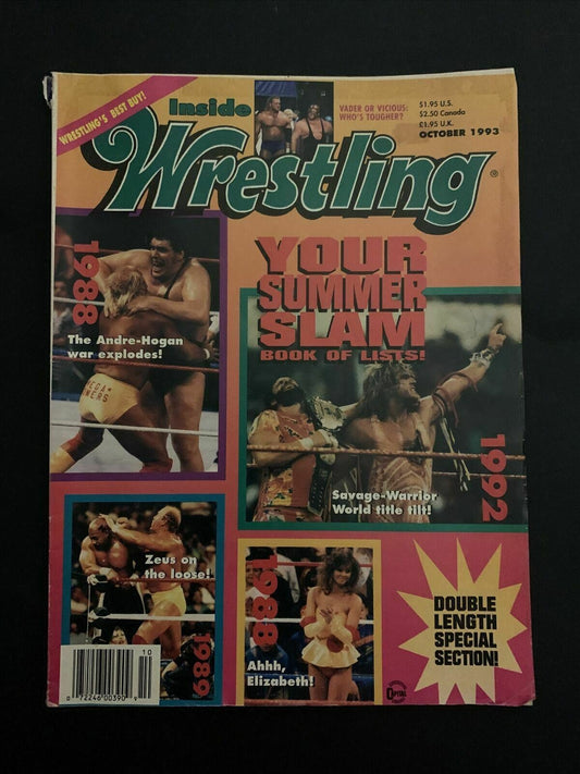 Inside Wrestling Magazine October 1993 - Andre Giant, Hogan, Zeus, Warrior