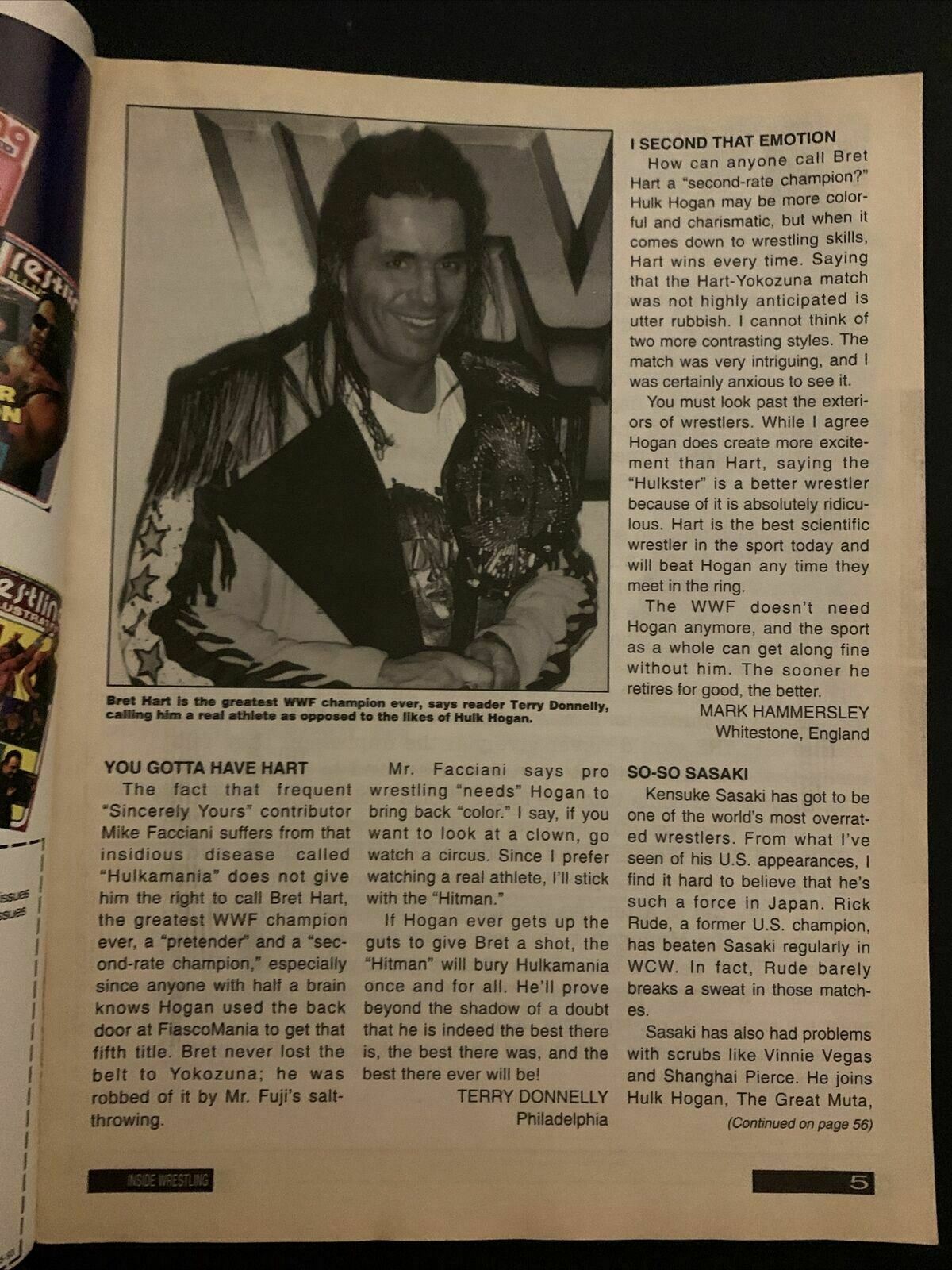 Inside Wrestling Magazine October 1993 - Andre Giant, Hogan, Zeus, Warrior
