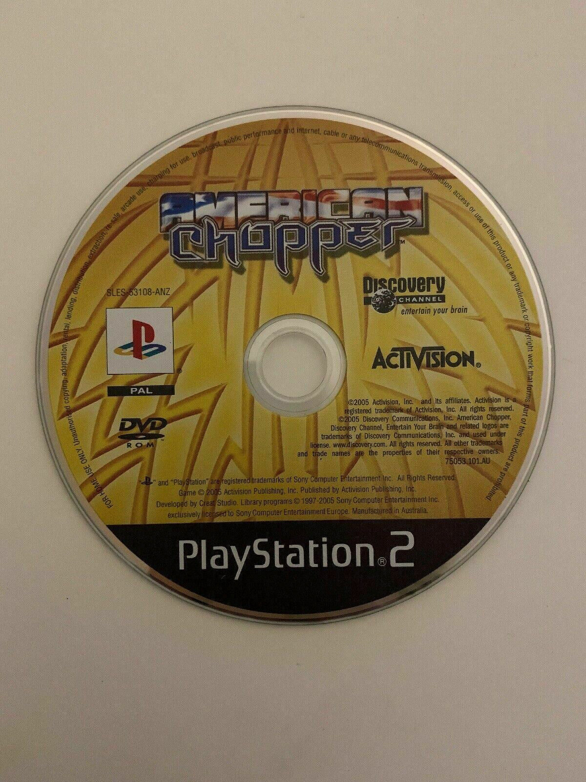 American Chopper - Sony Playstation 2 PS2 PAL Game with Manual