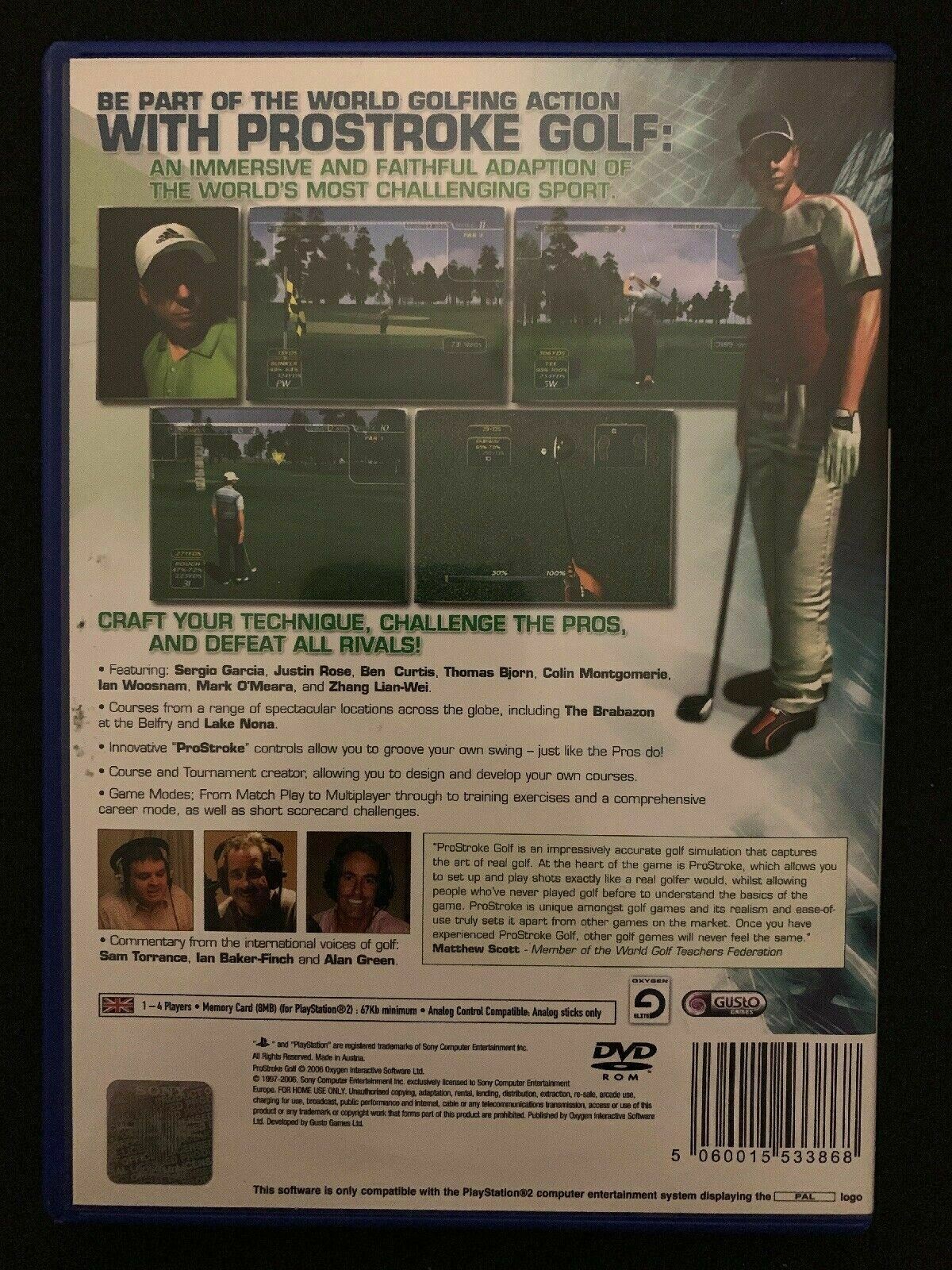 ProStroke Golf: World Tour 2007 - Sony Playstation 2 PS2 PAL Game with Manual