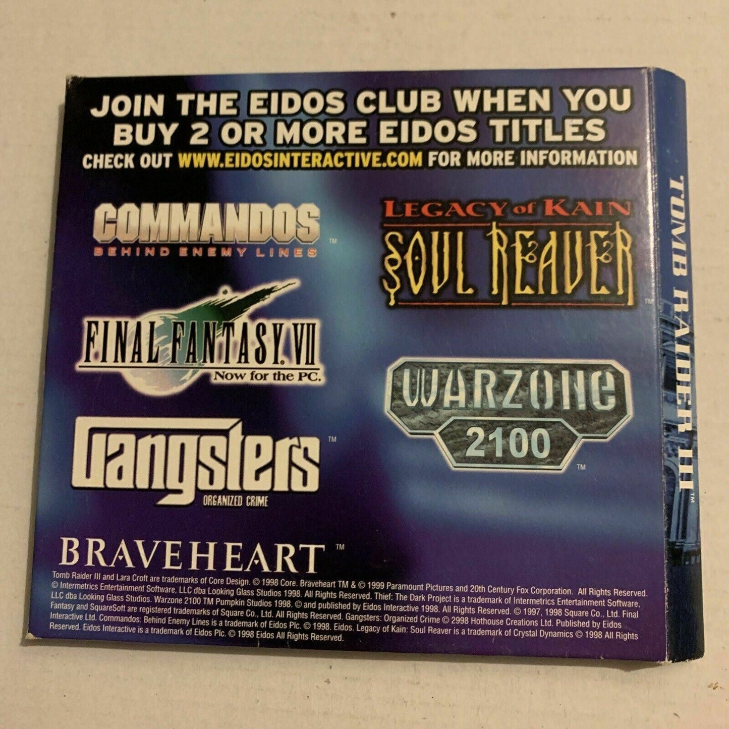 Tomb Raider III - Adventures Of Lara Croft - PC CDROM 1999 Windows 95