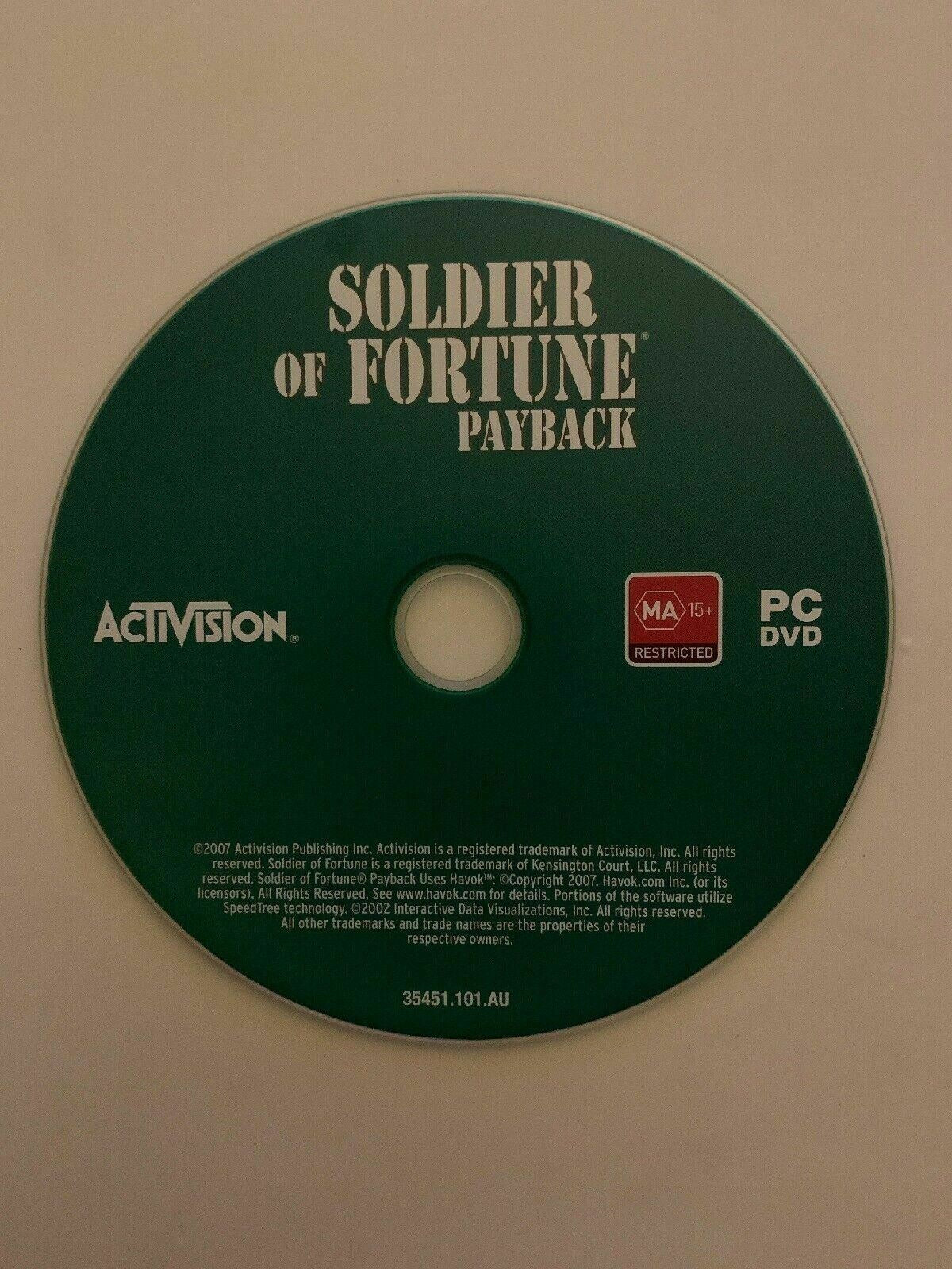 Soldier Of Fortune: Payback - PC DVD Windows FPS Shooter Game