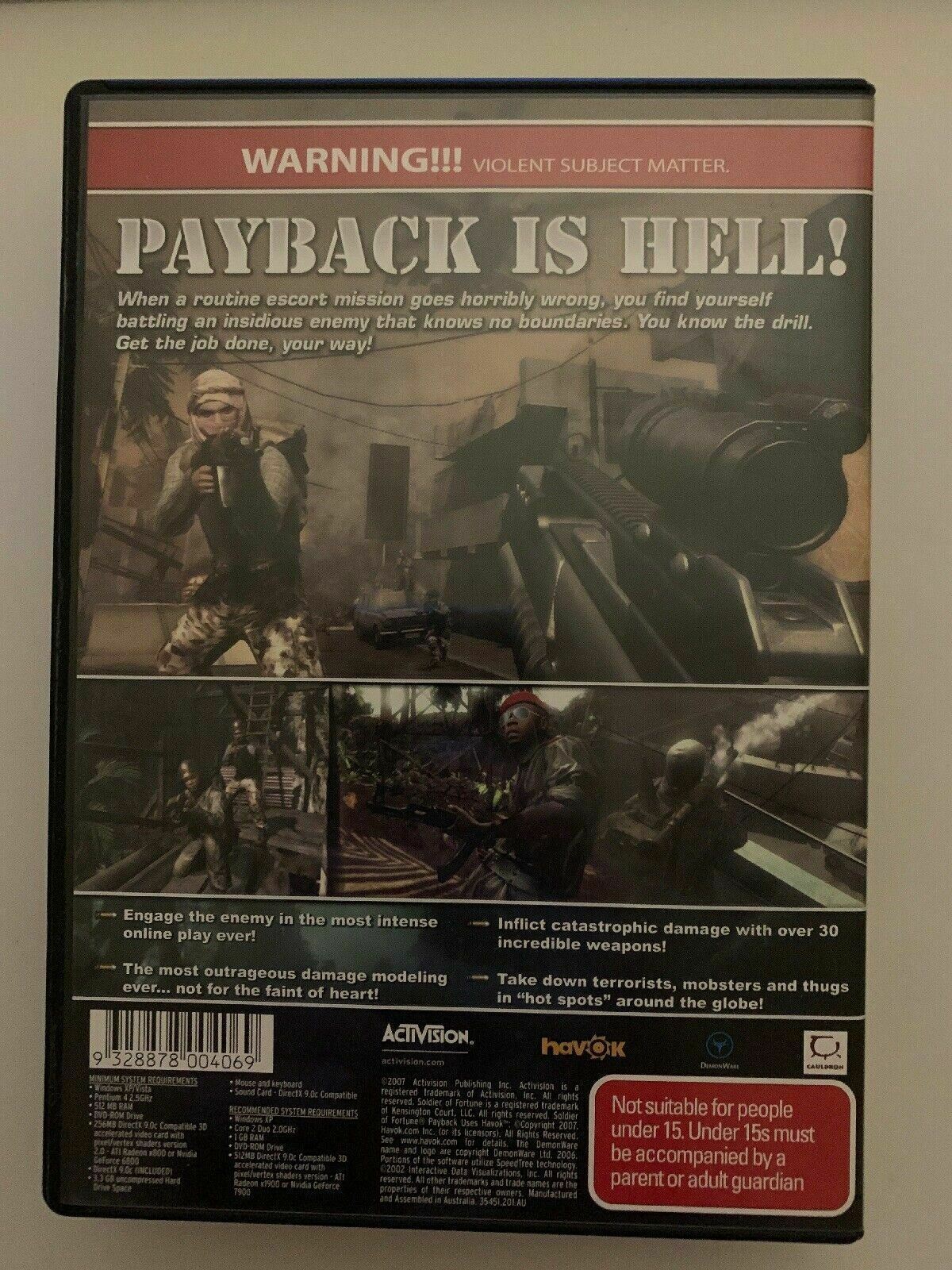 Soldier Of Fortune: Payback - PC DVD Windows FPS Shooter Game