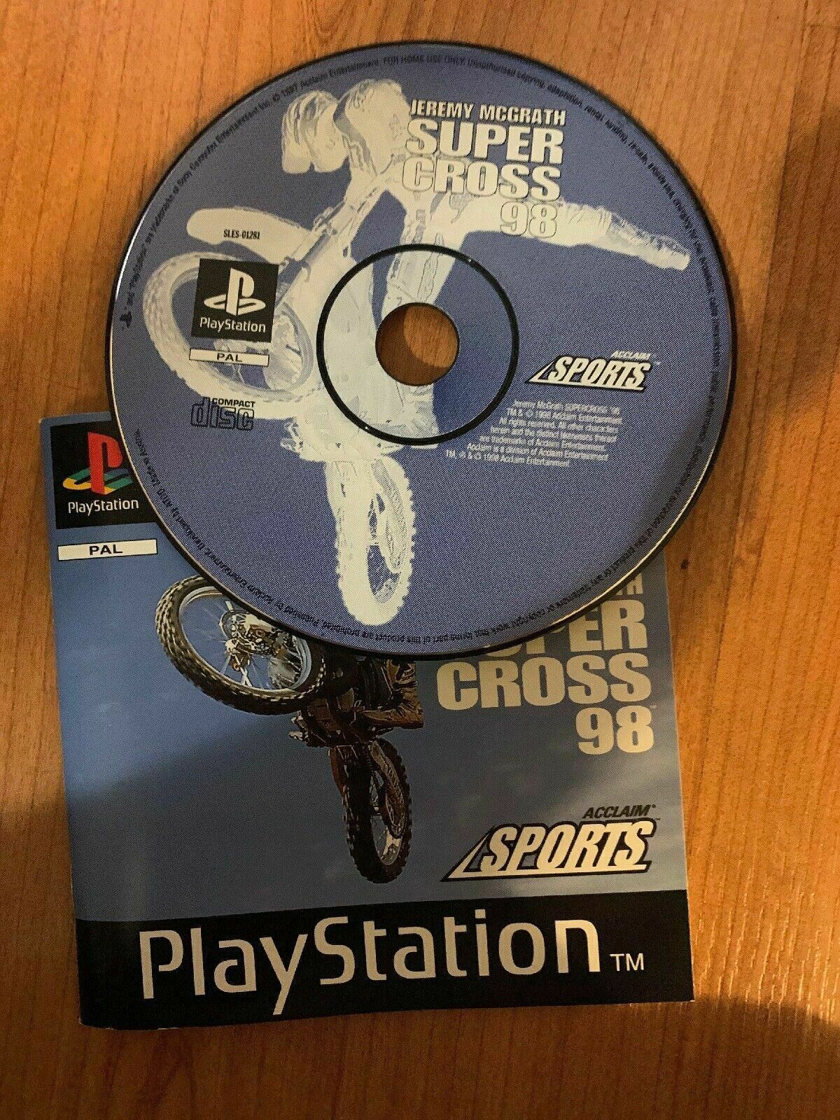 Jeremy McGrath Supercross '98 - Playstation PS1 PAL Game with Manual