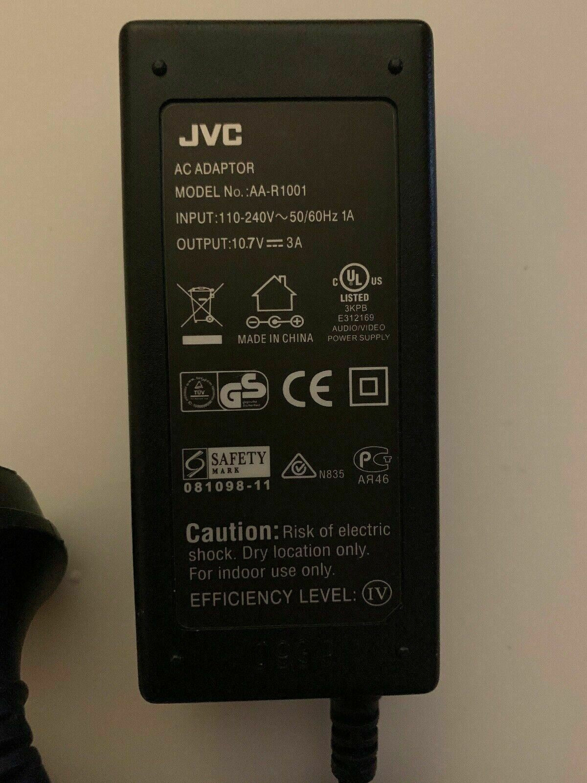 Genuine JVC AA-R1001 AC Adaptor Adapter AU Plug - 10.7v 3A
