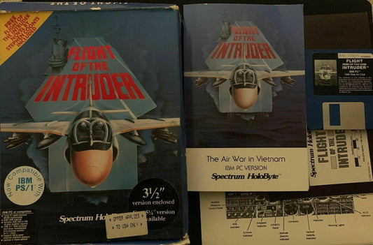 Flight Of The Intruder PC 1990 Flight Combat Simulation Game in Box *Rare*