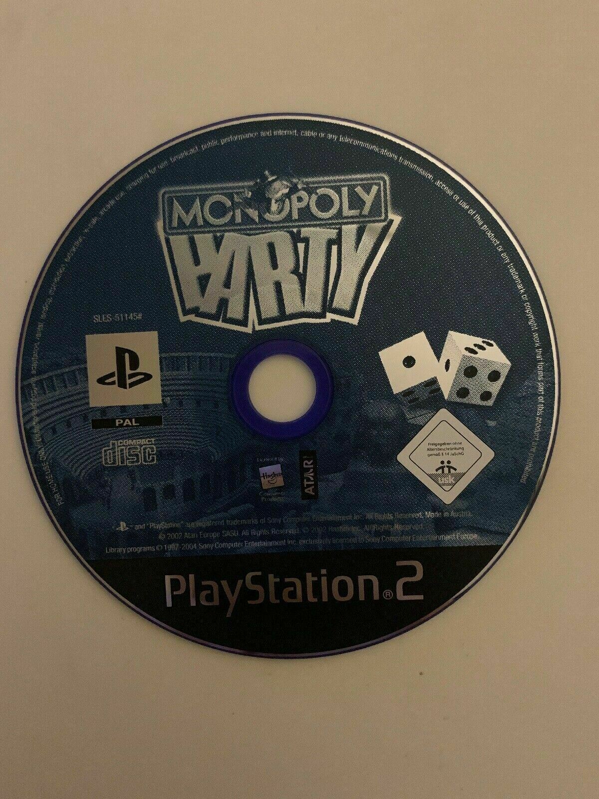 Monopoly Party -  Sony Playstation 2 PS2 PAL Game with Manual