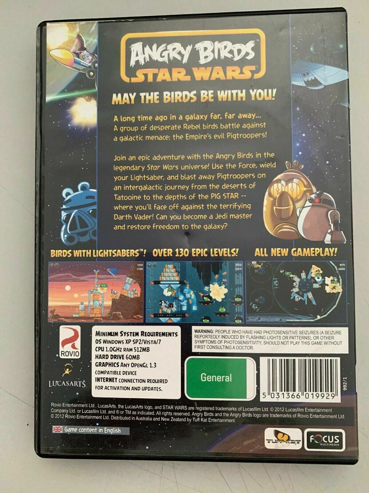 Angry Birds Star Wars - PC CD-ROM Windows Game