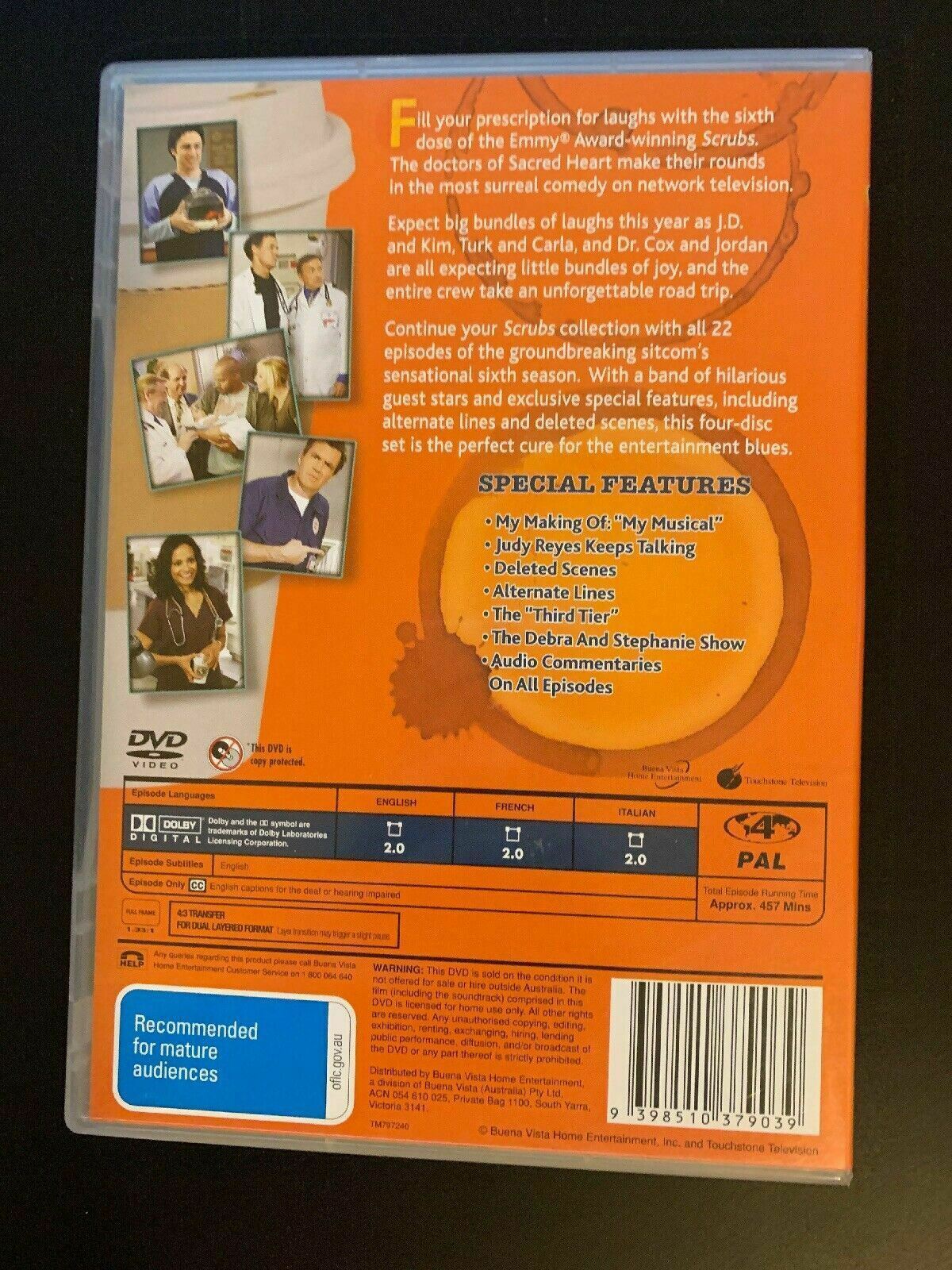 Scrubs : Season 6 (DVD, 2007, 4-Disc Set) Region 4