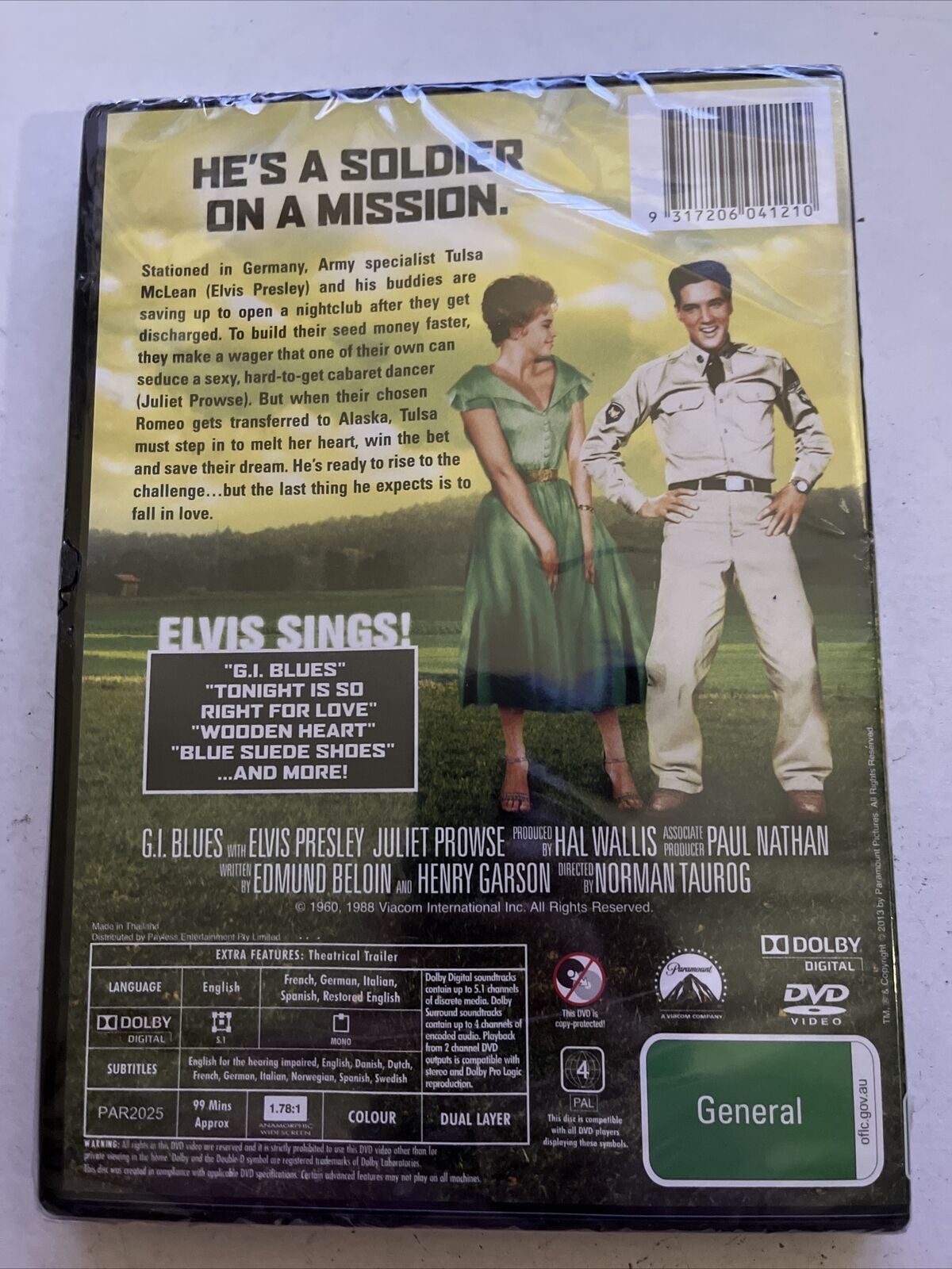 *New Sealed* G.I. Blues (DVD, 1960) Elvis Presley, Juliet Prowse. Region 4
