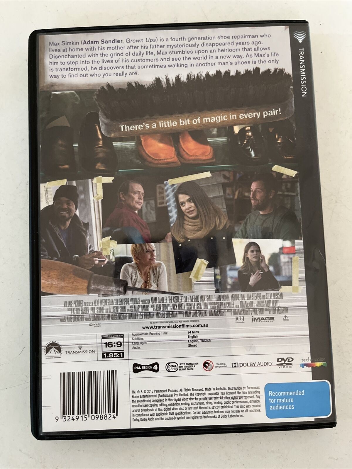 The Cobbler DVD 2014 Dan Stevens Adam Sandler Steve Buscemi