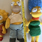4x The Simpsons Plush Toy 2003 Homer, Marge, Bart & Lisa Simpson 25cm tall