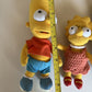 4x The Simpsons Plush Toy 2003 Homer, Marge, Bart & Lisa Simpson 25cm tall