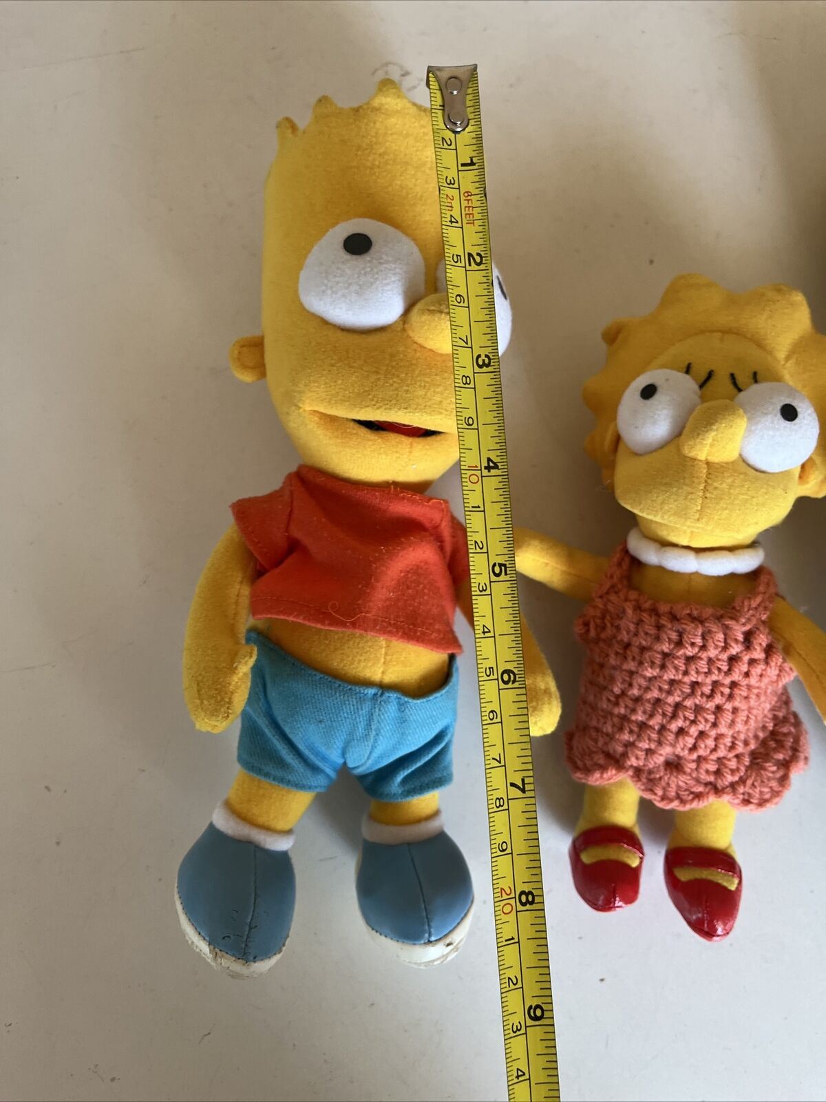 4x The Simpsons Plush Toy 2003 Homer, Marge, Bart & Lisa Simpson 25cm tall