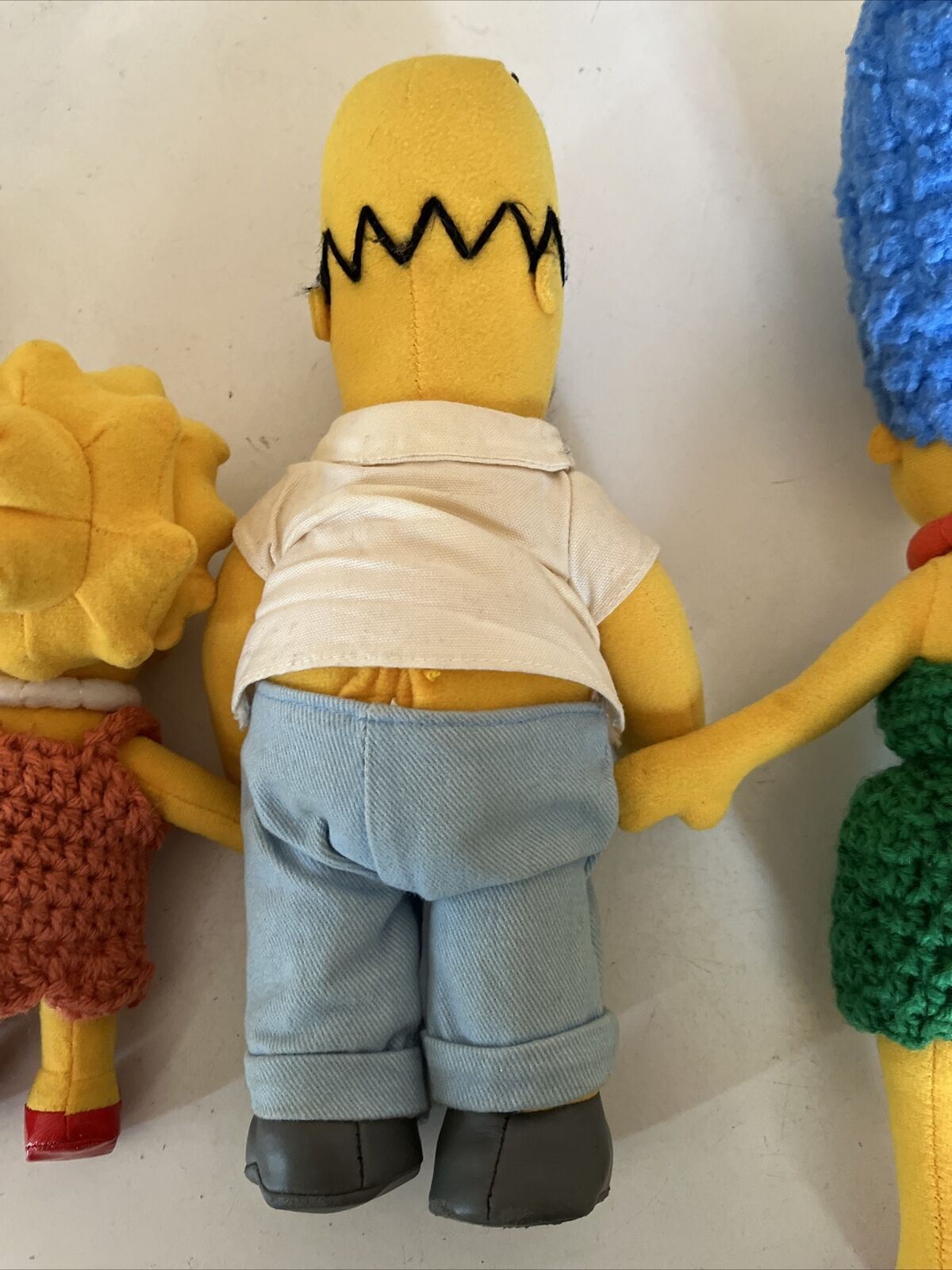 4x The Simpsons Plush Toy 2003 Homer, Marge, Bart & Lisa Simpson 25cm tall