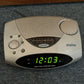 Sanyo RM 6025 AM FM Digital Alarm Clock Radio Retro Silver