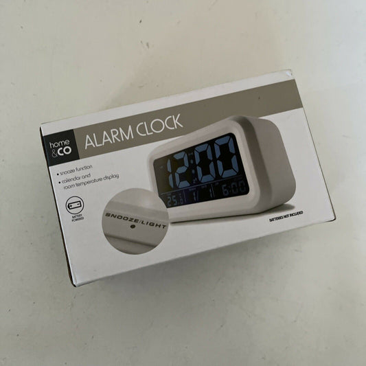 Anko White Calendar Temperature Alarm Clock