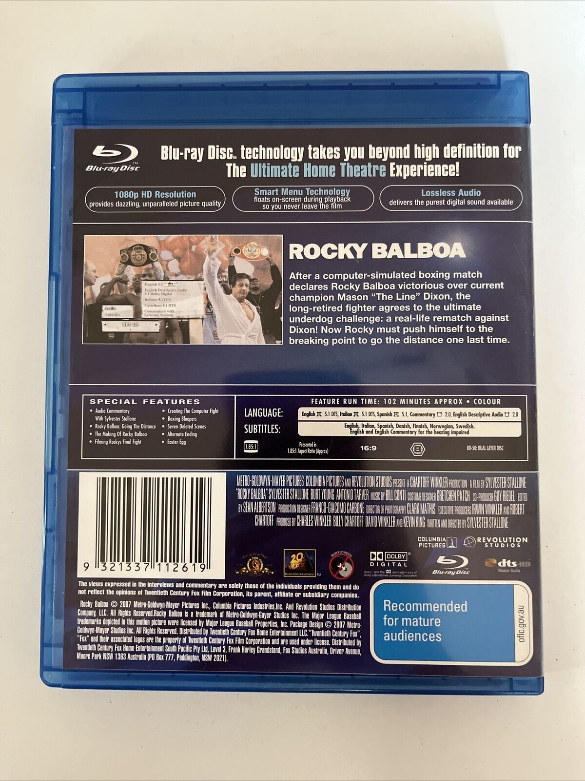 Rocky & Rocky Balboa  (Blu-ray, 1976, 2-Disc) Sylvester Stallone. Region B