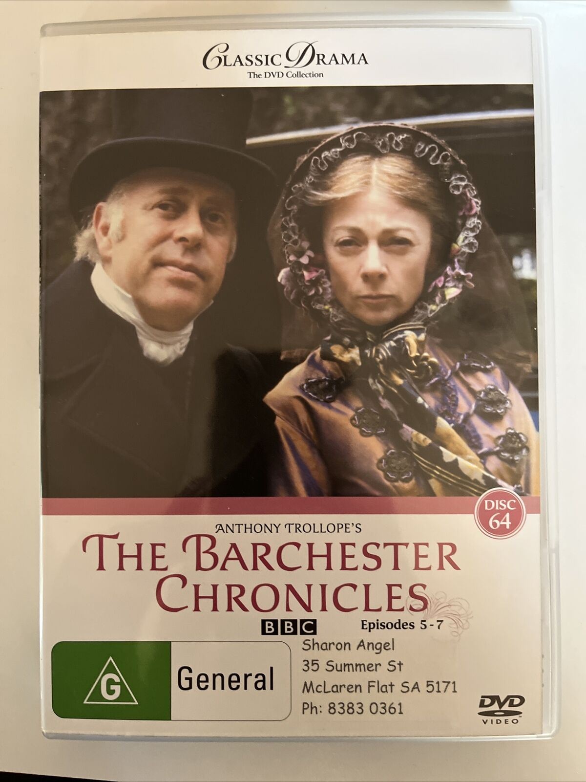 The Barchester Chronicles (DVD, 1982) Donald Pleasence, Janet Maw. Region 4