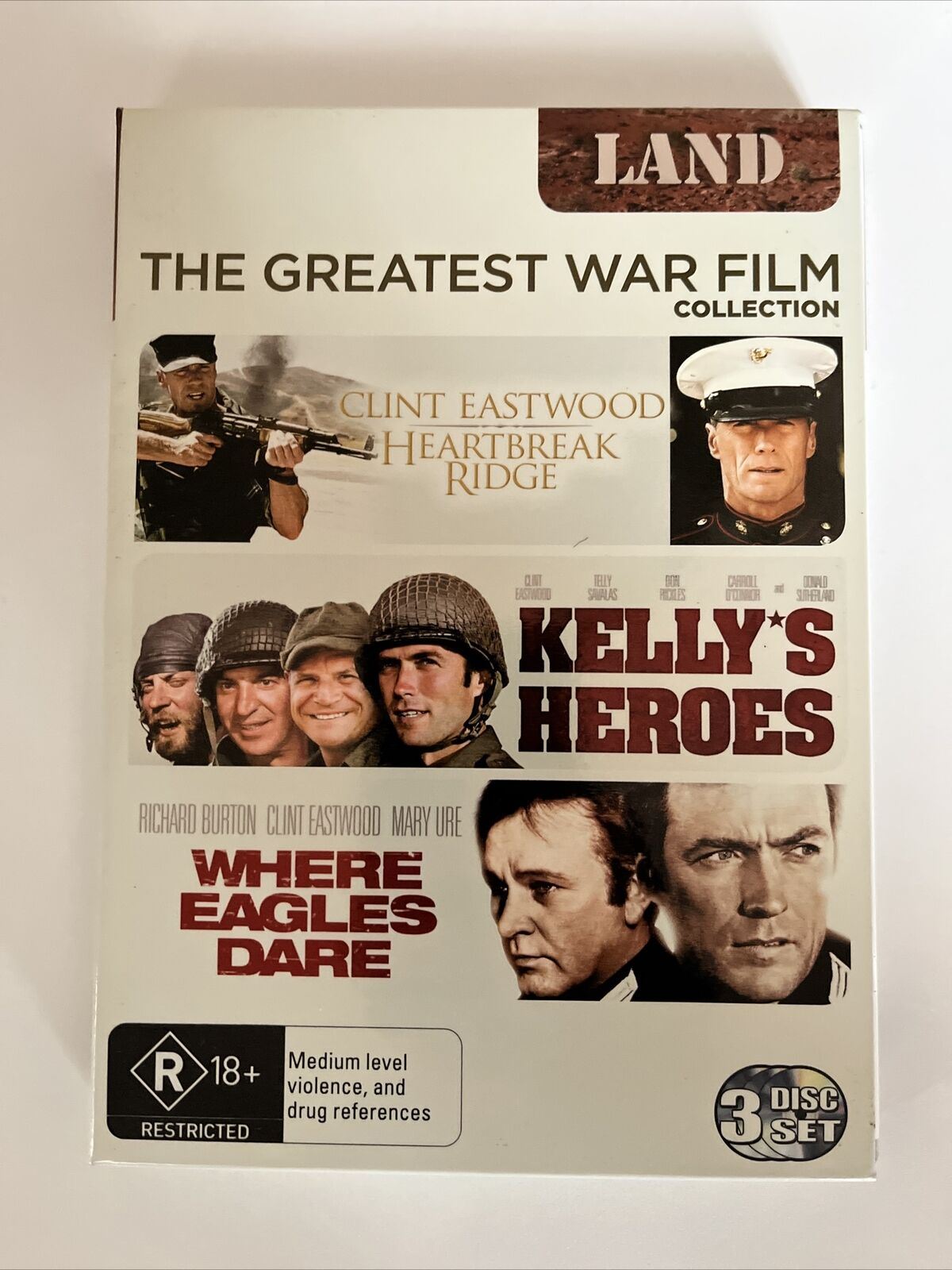 Heartbreak Ridge / Kelly's Heroes / Where Eagles Dare (DVD) Clint Eastwood