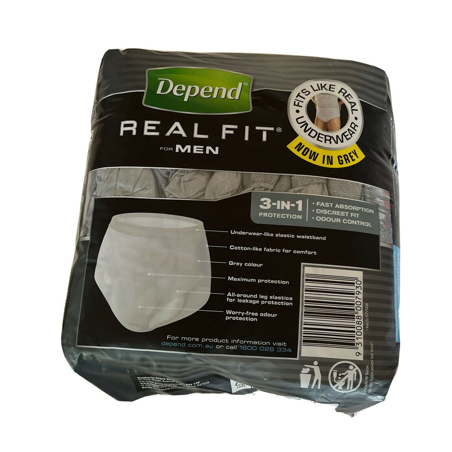 Depend Real Fit For Men Underwear Medium 8 Pack