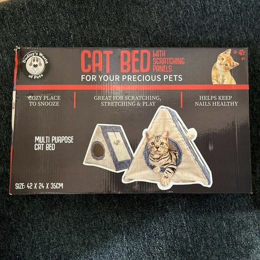 Cat Bed With Scratching Panels 42 x 24 x 35cm