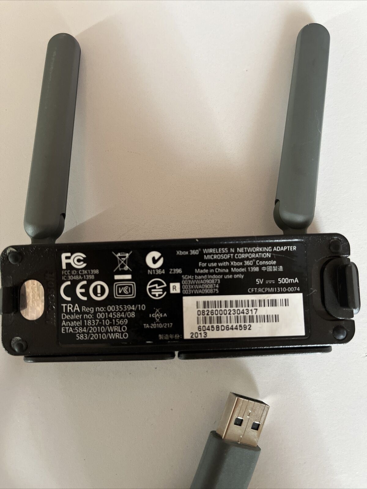 Official Microsoft Xbox 360 Wireless N Networking Adapter Model 1398