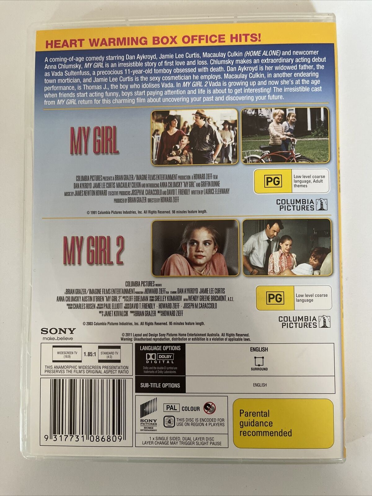 My Girl 1 & 2 (DVD, 1991) Dan Aykroyd, Jamie Lee Curtis, Macaulay Culkin Region4