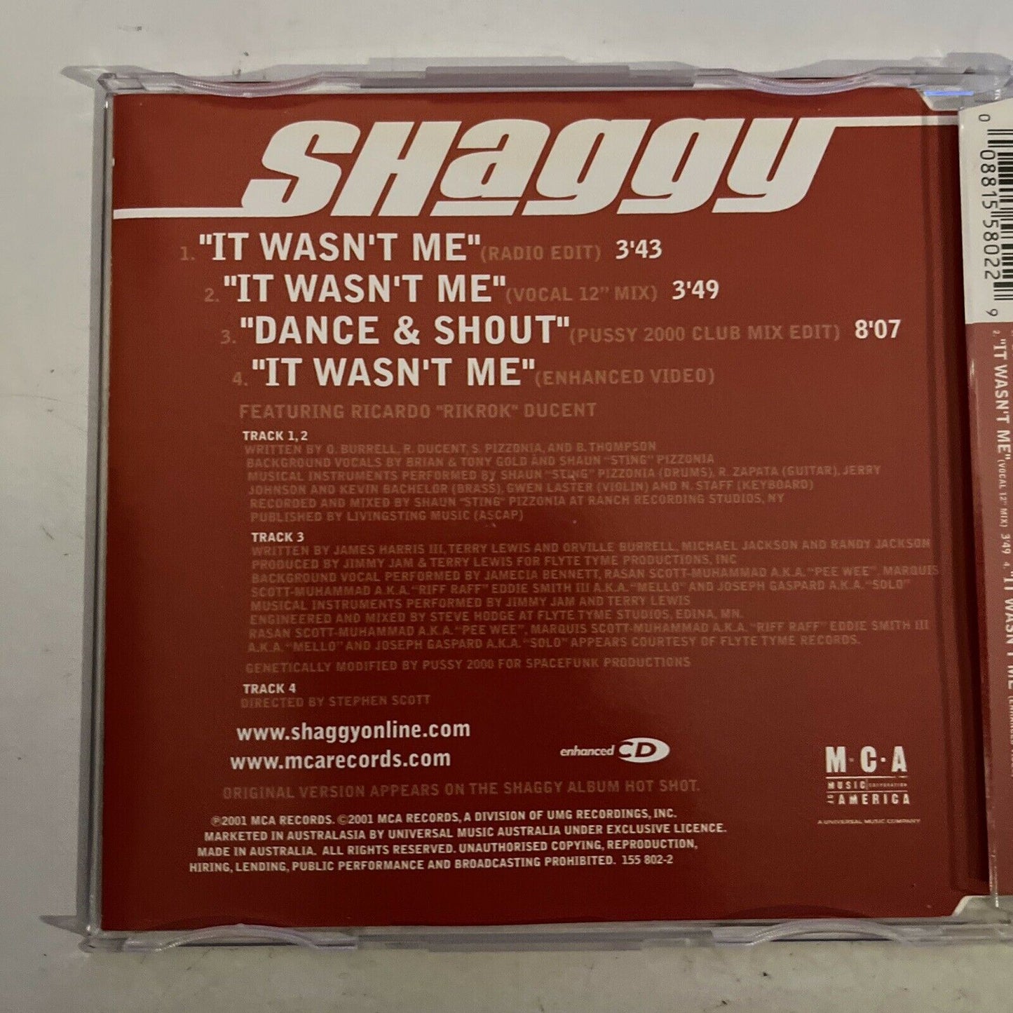 It Wasn't Me by Shaggy (Enhanced CD, 2001)