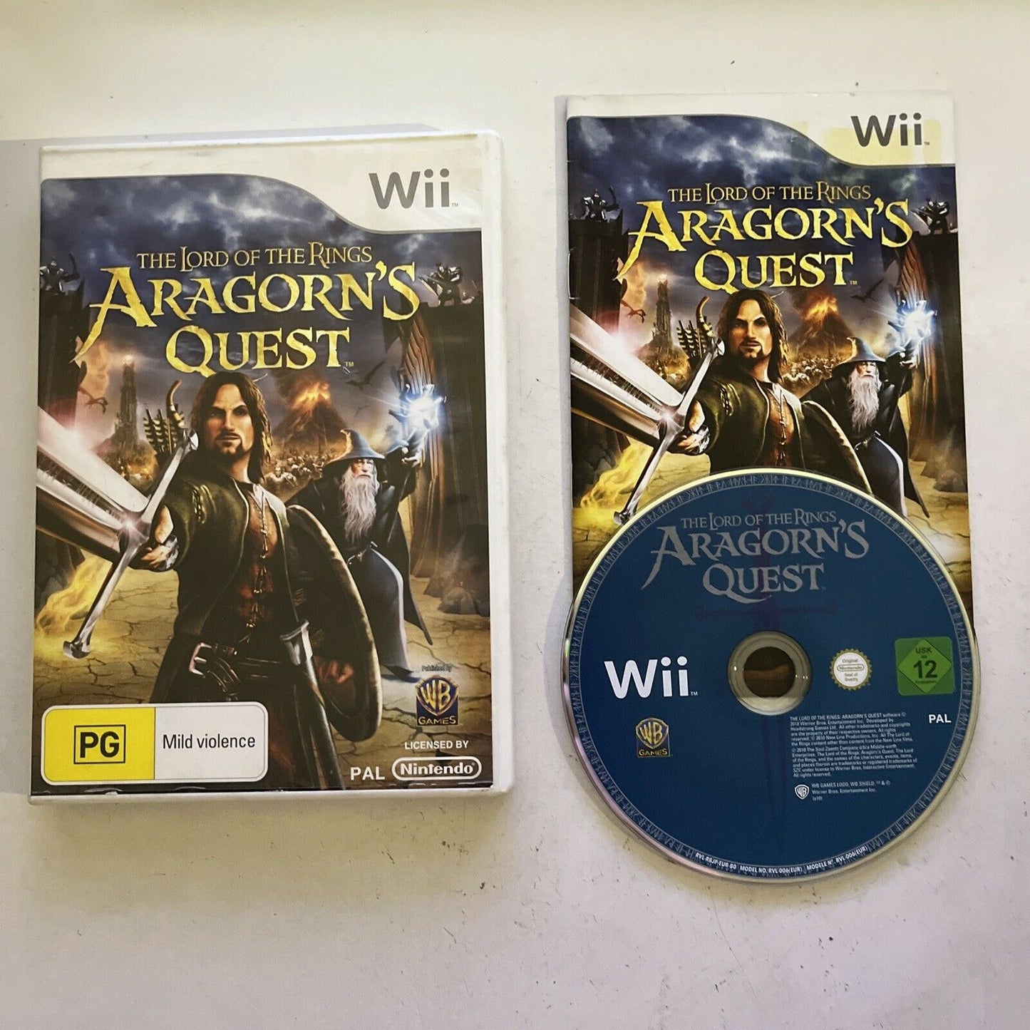 Lord of the Rings: Aragorn's Quest - Nintendo Wii PAL Game Complete with Manual