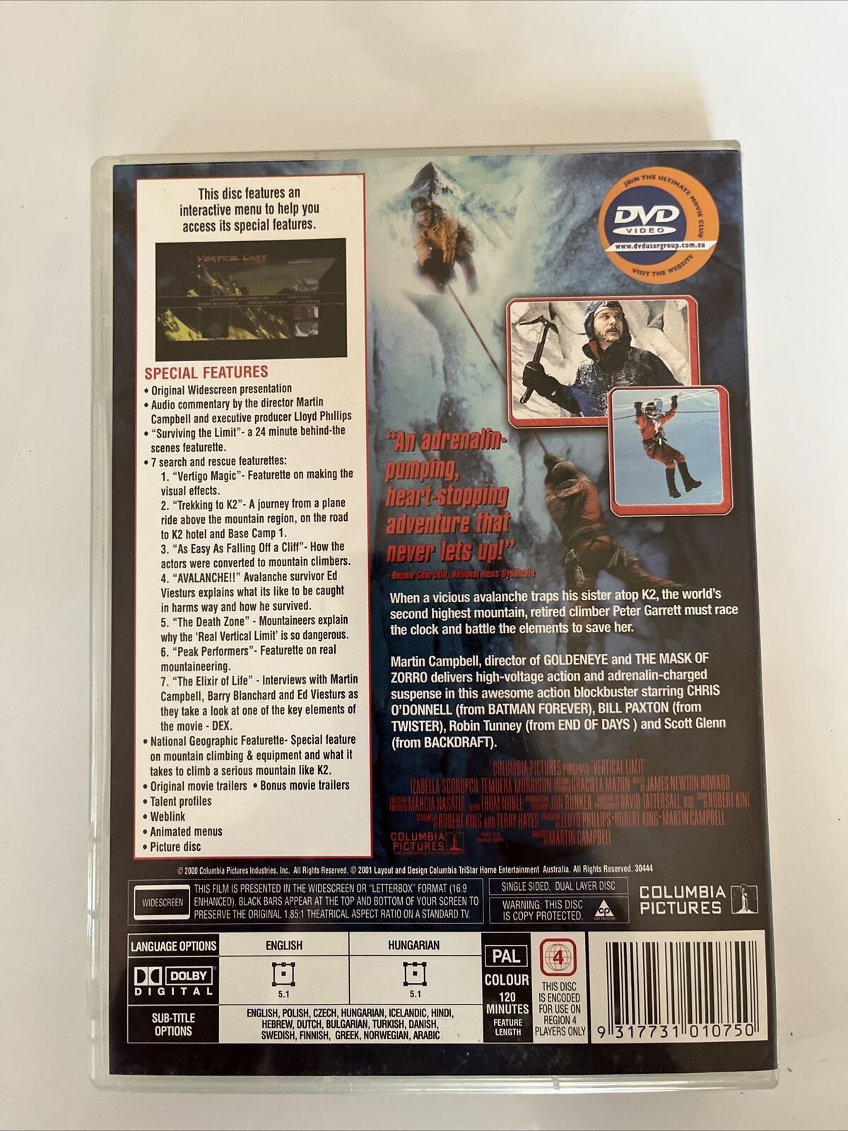 Vertical Limit - Collector's Edition (DVD, 2000) Chris O'Donnell, Bill Paxton