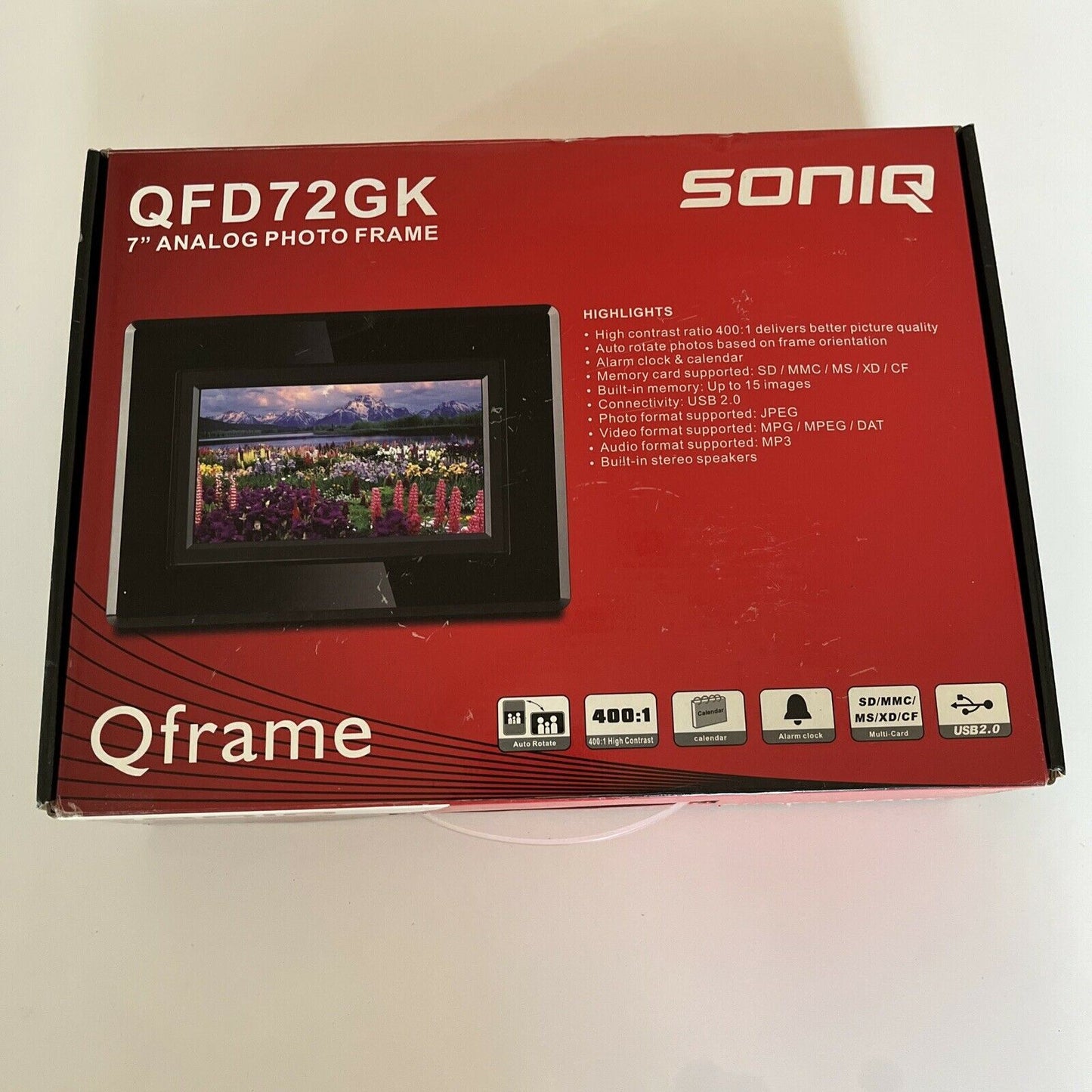 Soniq QFD72GK 7" Analog Digital LCD Photo Frame