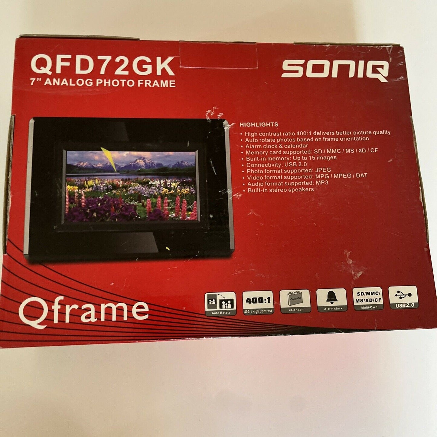 Soniq QFD72GK 7" Analog Digital LCD Photo Frame