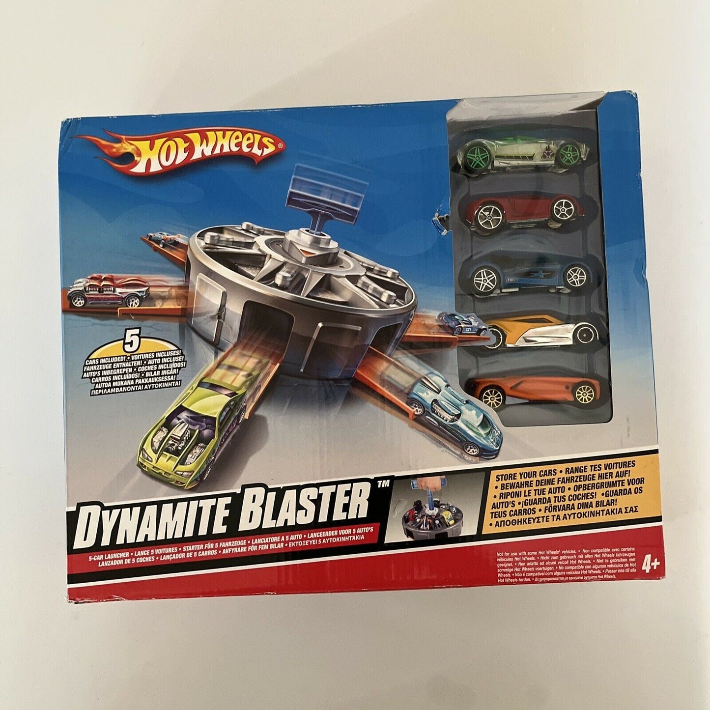 Hot Wheels Dynamite Blaster­ Launcher - Car Launcher 5 Cars Included NEW